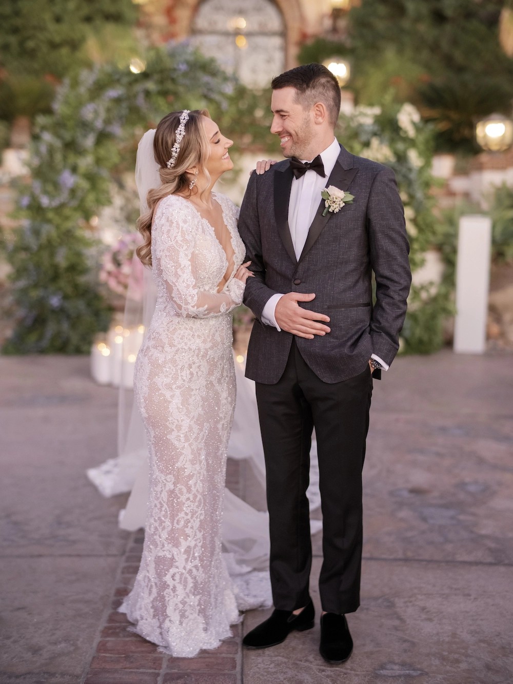 Zhanna Marries Matt In Long Sleeve Sparkle &amp; Lace Wedding Dress. Desktop Image
