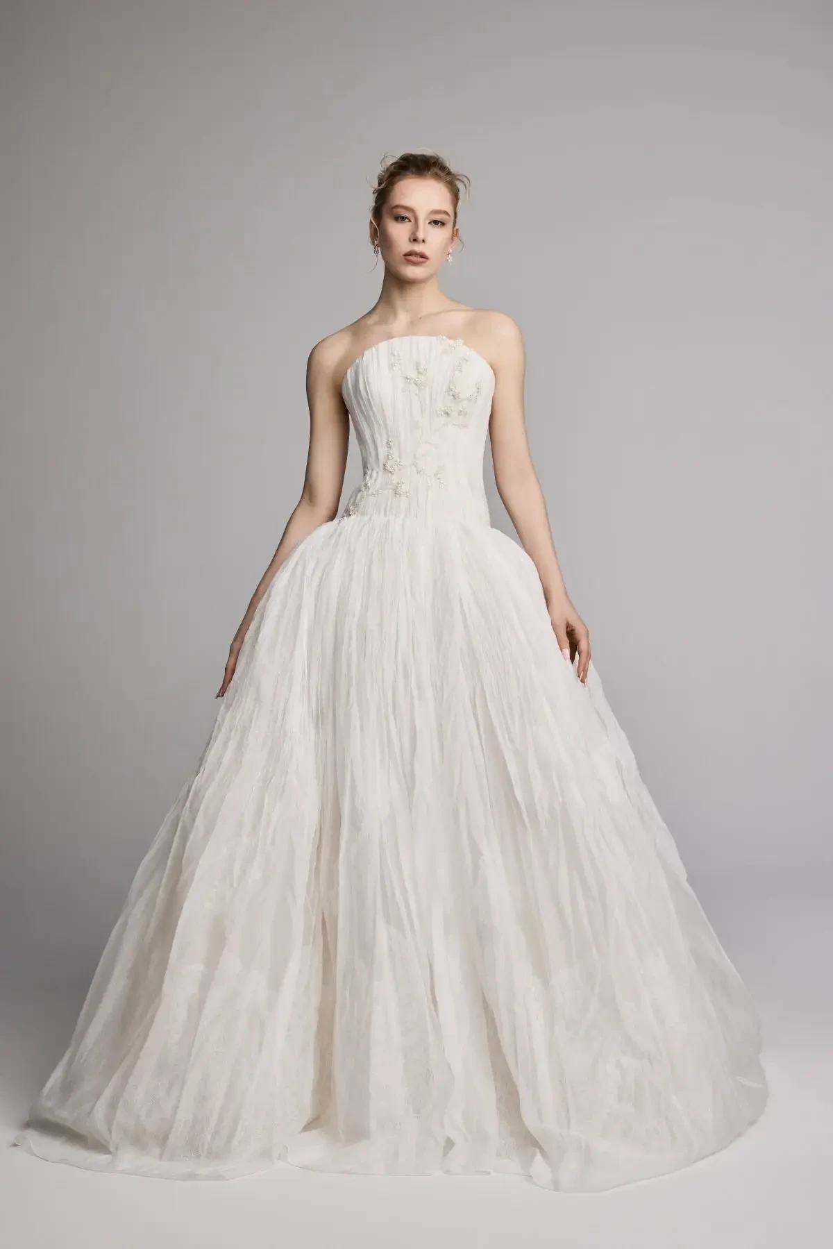 Trending Bridal Style: Crescent Neckline Bridal Gowns Image