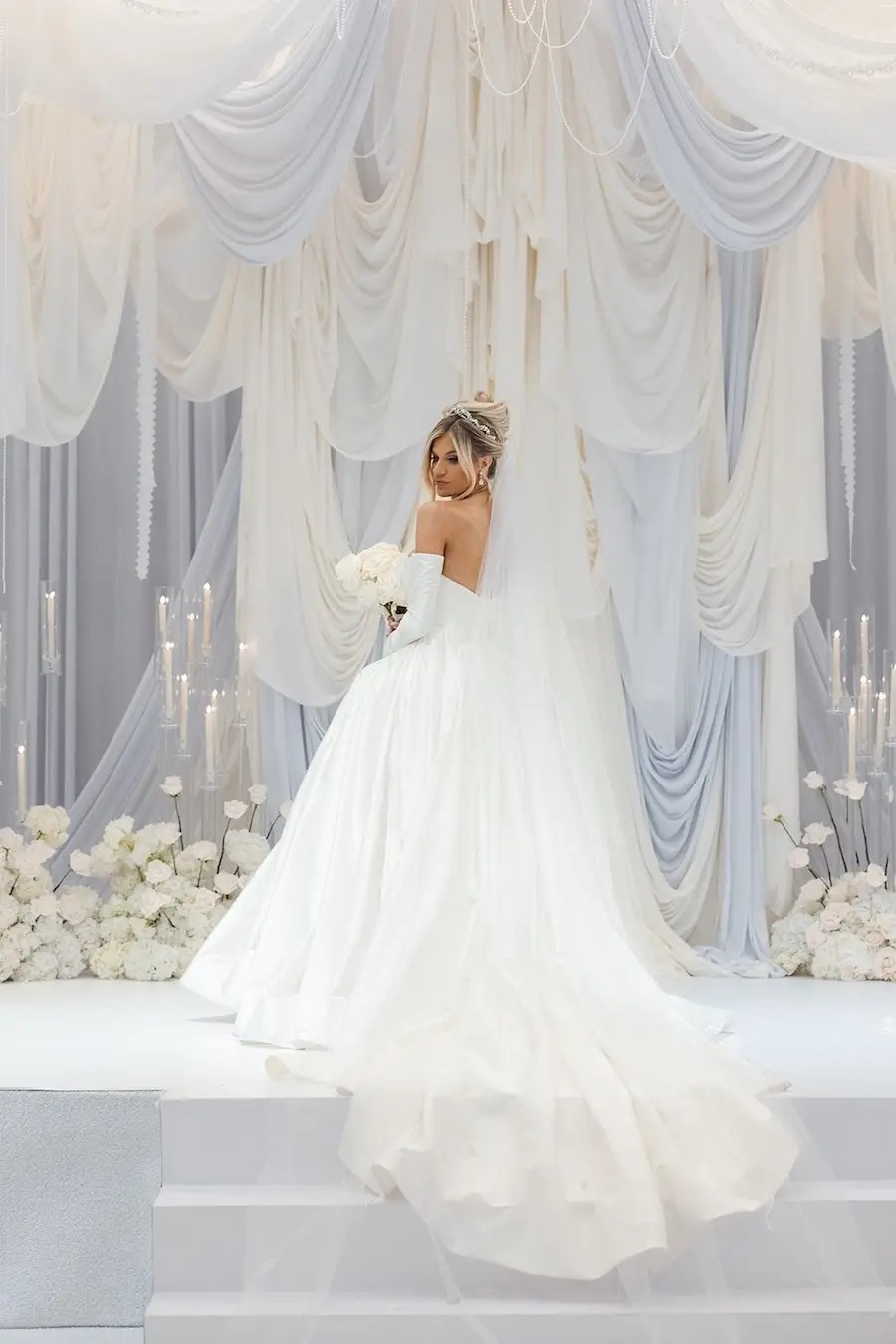 Taylor Wears Custom Ball Gown Wedding Dress. Mobile Image