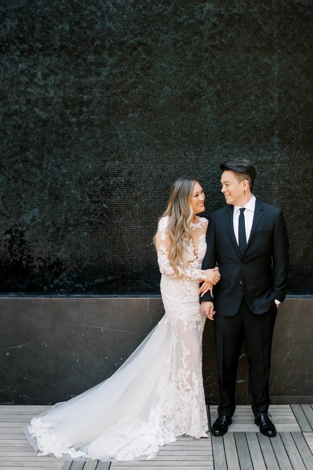 Illusion Lace Wedding Dress Long Sleeves Bridal Gown Open Back