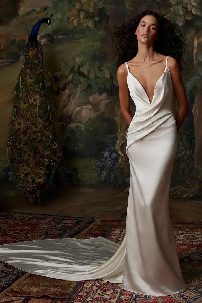 Draped Fabric Wedding Dress Inspiration. Mobile Image
