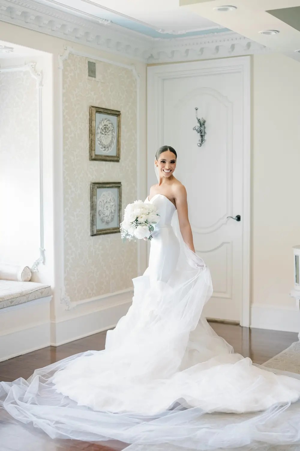 Naz Wears Modern Chic Strapless Wedding Dress. Desktop Image