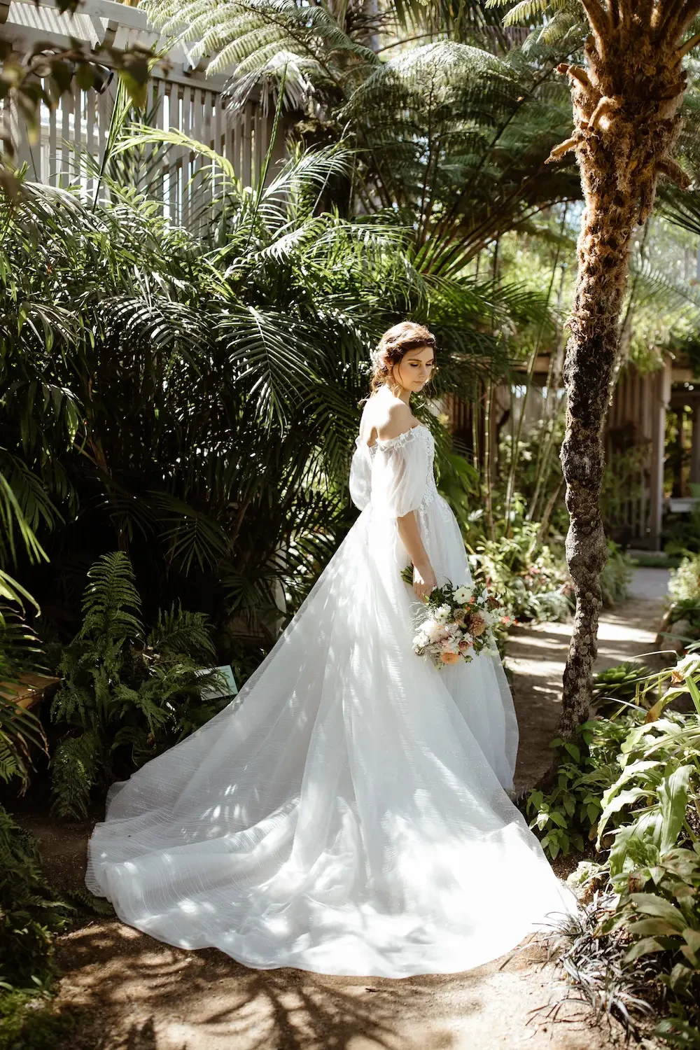 Sydney Wears Romantic Off the Shoulders Wedding Dress Image