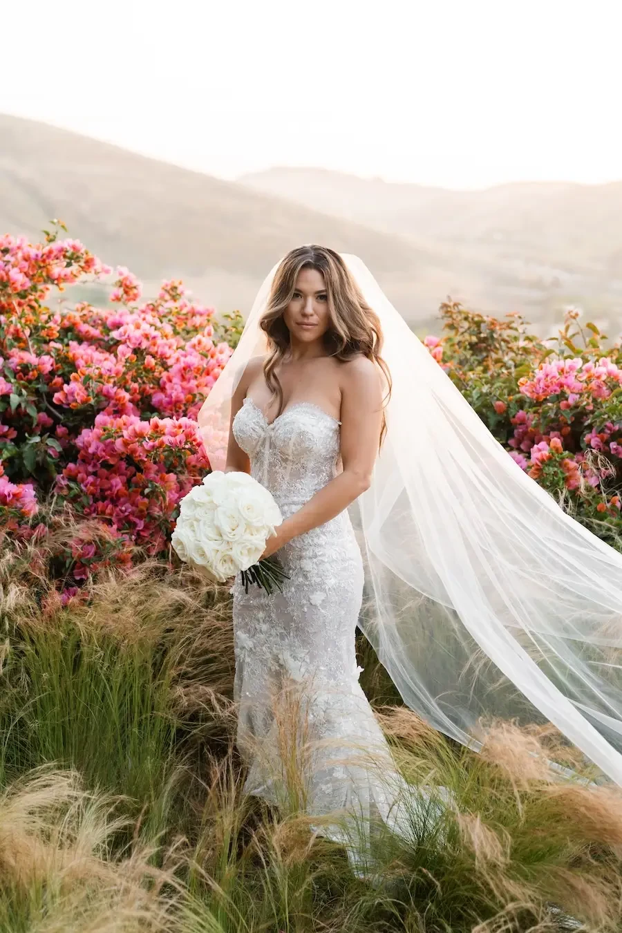 Jolene Wears Sparkle Lace Strapless Wedding Dress Image
