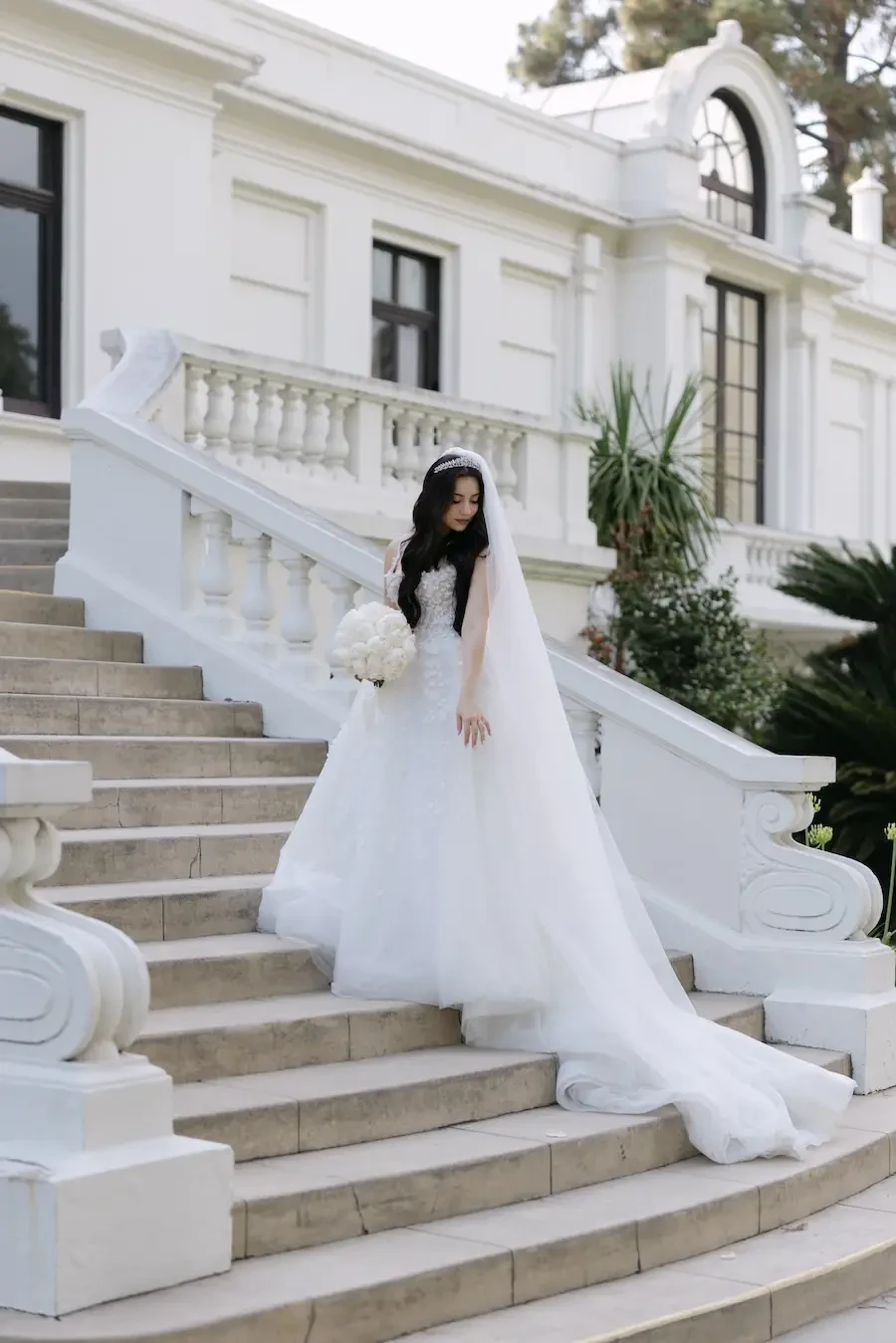 Marina Wears Romantic Floral Appliques Wedding Dress Image