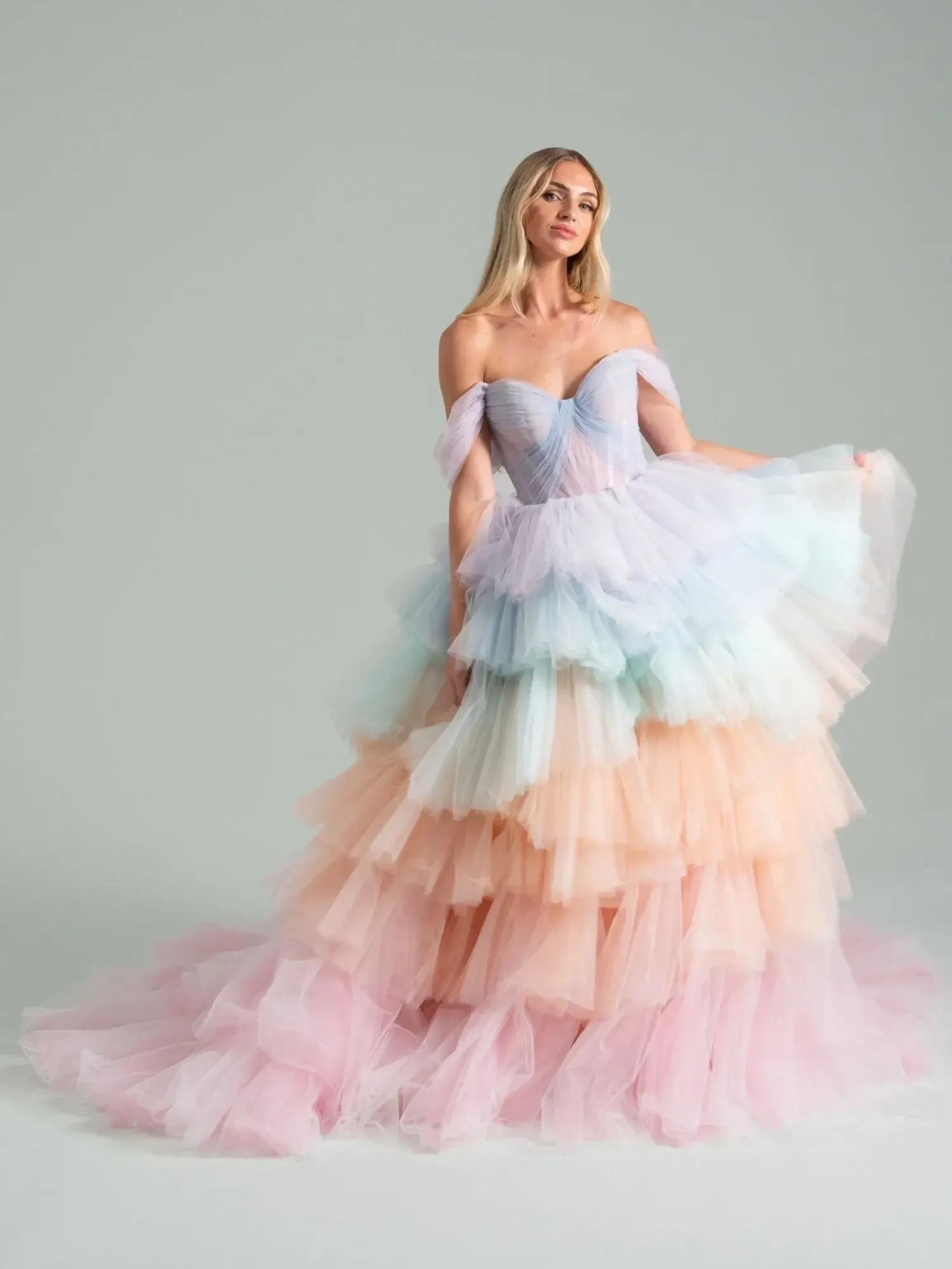 Trending Bridal Style Inspiration: Vibrant Wedding Dress Colors. Mobile Image