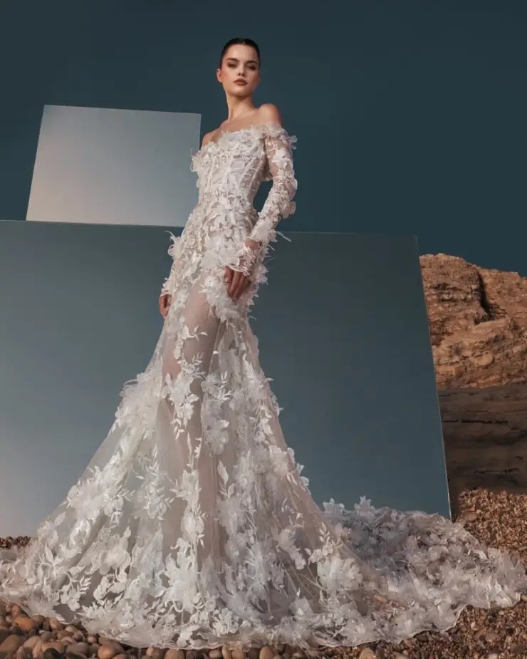 Wedding Dress Inspiration: Floral Detailing Image