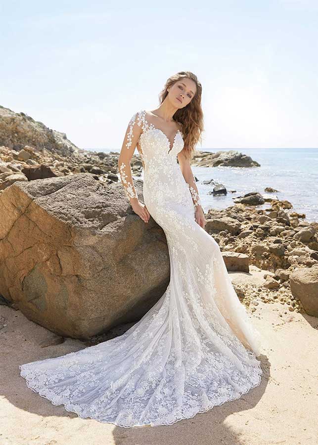 Model wearing a Berta Privee Gown