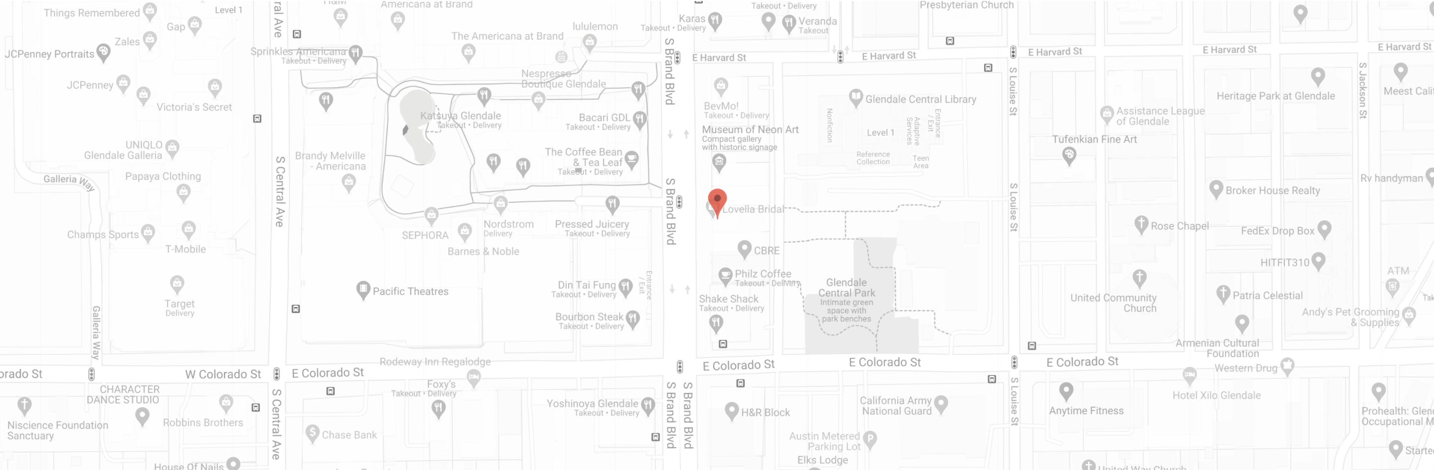 Lovella Bridal Location. Desktop map